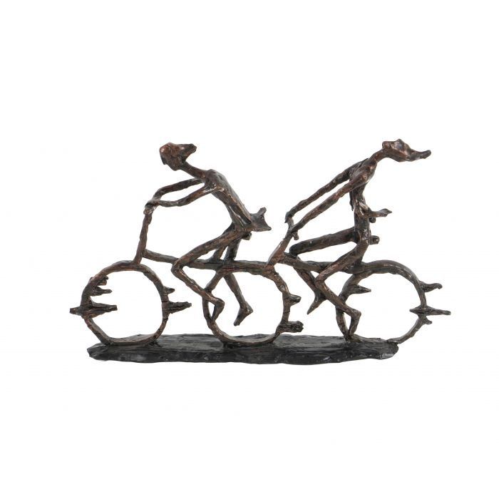 Brass Polystone Industrial Sculpture Bicycle 13 X 21 X 3