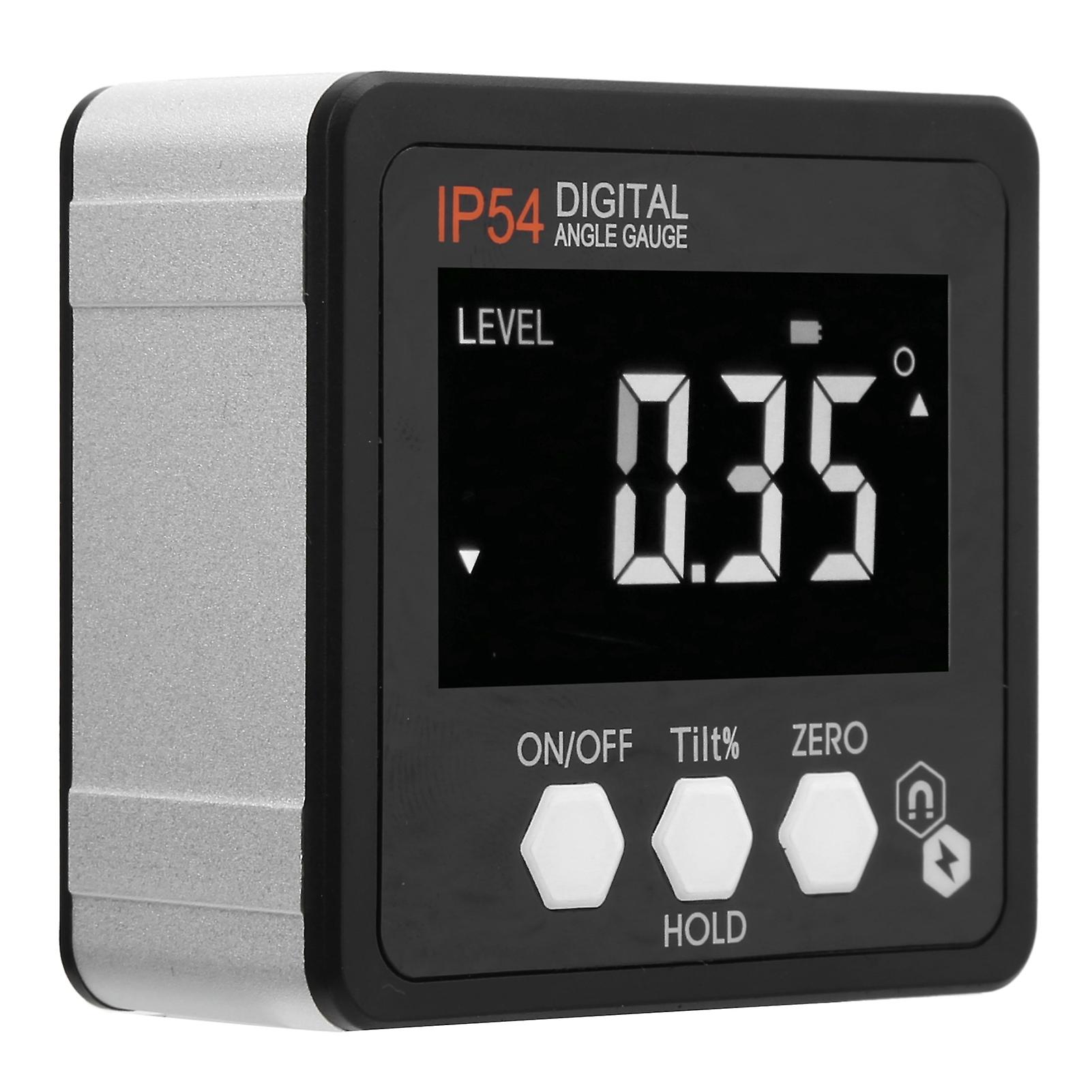 Digital Angle Gauge Lcd Protractor Inclinometer Inclination Box 4x90 Ip54 White On Black