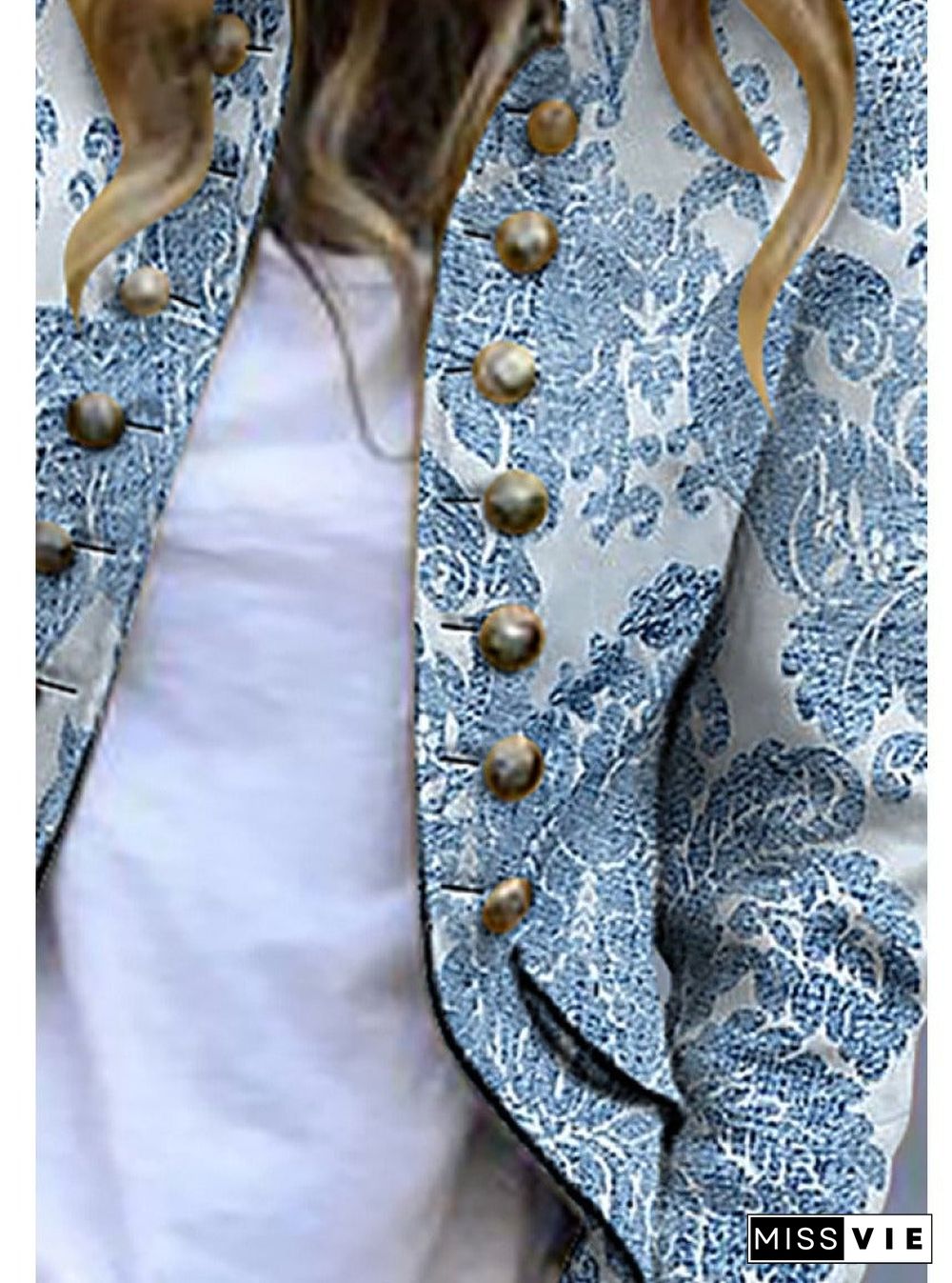 Fashion Print Long Sleeve Suit Cardigan