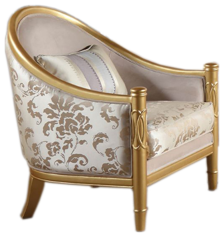 Infinity Cream Upholstered Sofa Chair   Traditional   Armchairs And Accent Chairs   by Infinity Furniture  Houzz