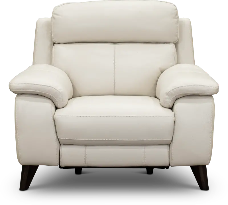 Venice White Leather-Match Power Recliner