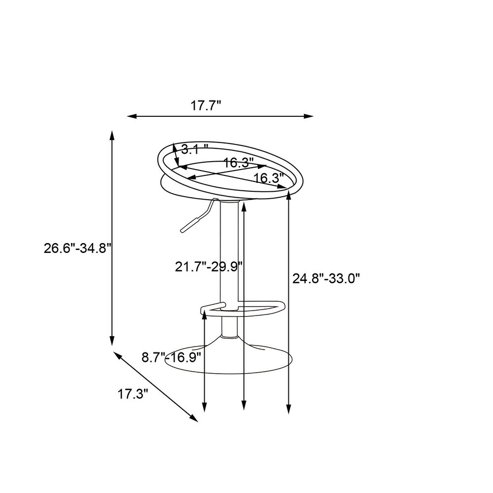 Modern Height Adjustable Velvet Padded 360 Swivel Barstool(2PCS/CTN)