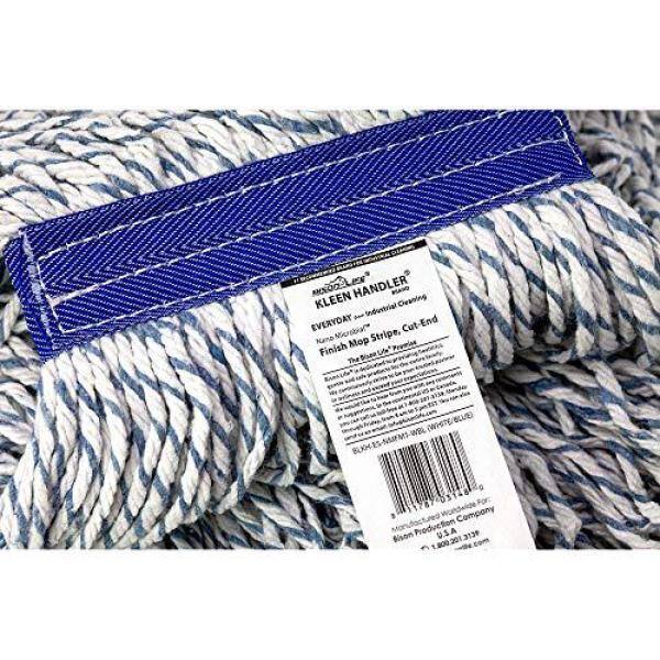 KLEEN HANDLER Nano Microbial Cut End Finish Mop 1.25 in. Universal Headband Blue (Pack of 6) BLKH-ES-NMFM-1WBL