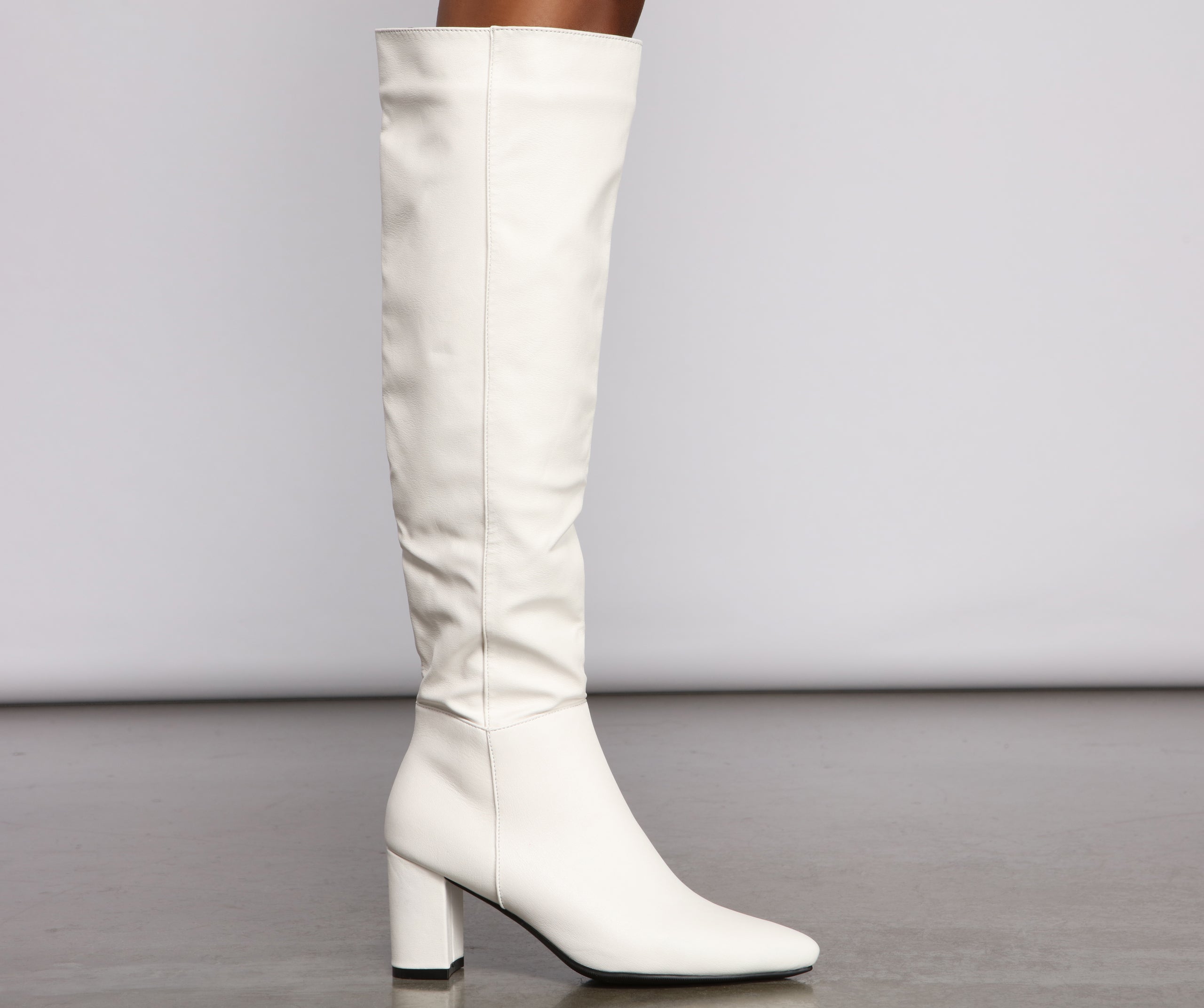 Lead The Way Faux Leather Over The Knee Boots