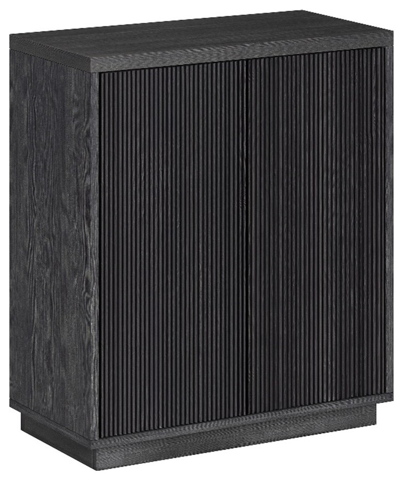 Henn ampHart 27.75 quot Dark Gray Accent Cabinet   Transitional   Accent Chests And Cabinets   by Homesquare  Houzz