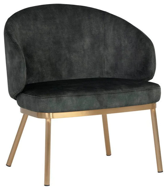 Frazier Lounge Chair   Gold   Nono Dark Green   Contemporary   Armchairs And Accent Chairs   by Rustic Home Furniture Deco  Houzz