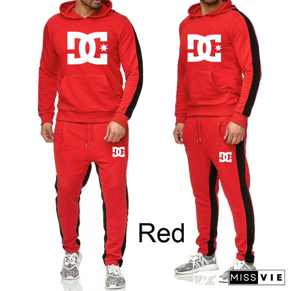 Men's Fashion Sets Hoodies Pants Suit Fashion Tracksuits Print Sweatshirt Pants Suit