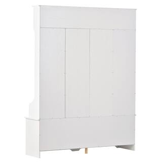 Asucoora Angelique White 60 in. W x 77 in. H Hall Tree with Storage Shelf and Shoe Cubbies TDTS983WH