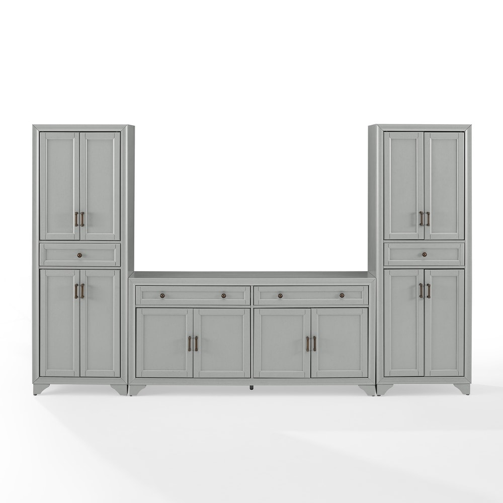 Tara 3 piece Distressed Grey 108.5 inch Sideboard and Pantry Set   15\