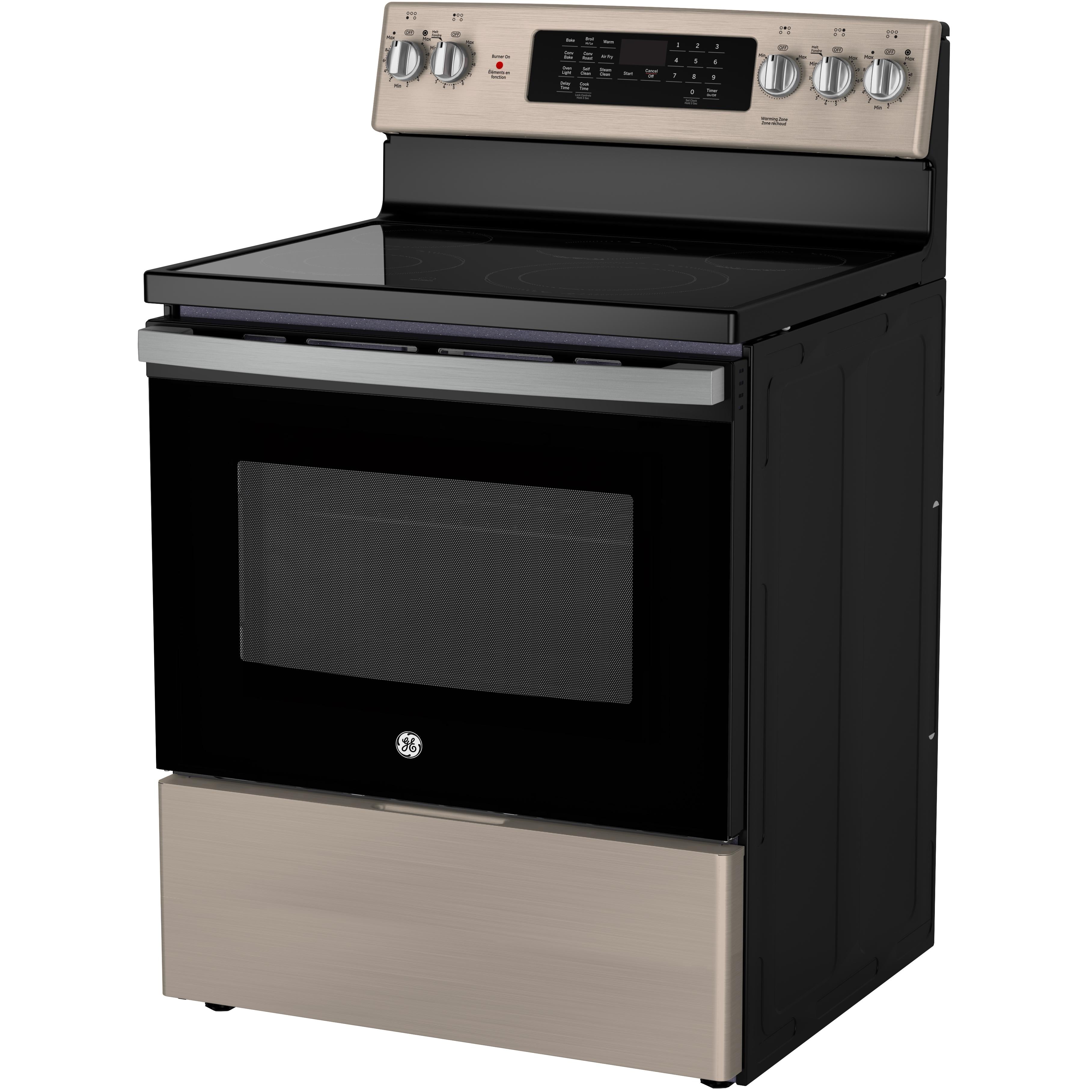 GE 30-inch Freestanding Electric Range with True European Convection Technology JCB840ETES