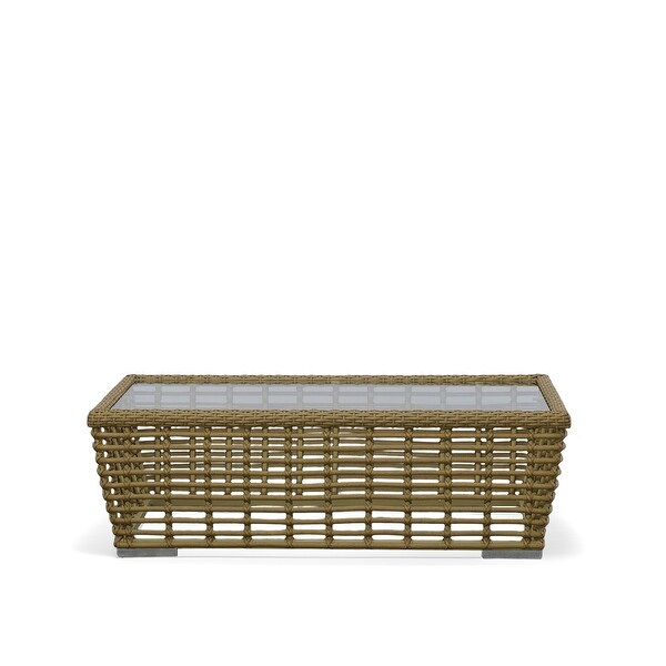 Renava Ko Tao Outdoor Glass and Wicker Coffee Table