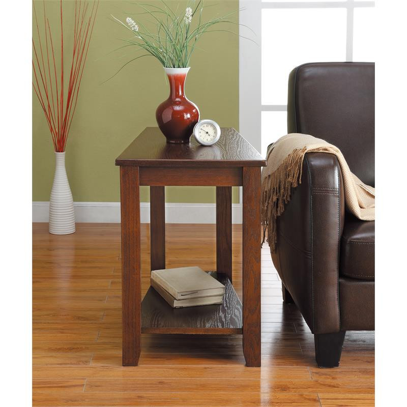 Lexicon Wedged Contemporary Wood 1 Shelf Chairside End Table in Oak   Transitional   Side Tables And End Tables   by Homesquare  Houzz