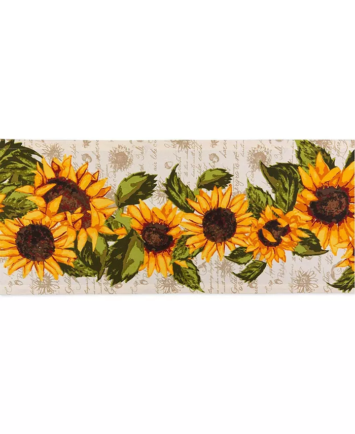 Design Imports Rustic Sunflowers Printed Table Runner 14 x 108