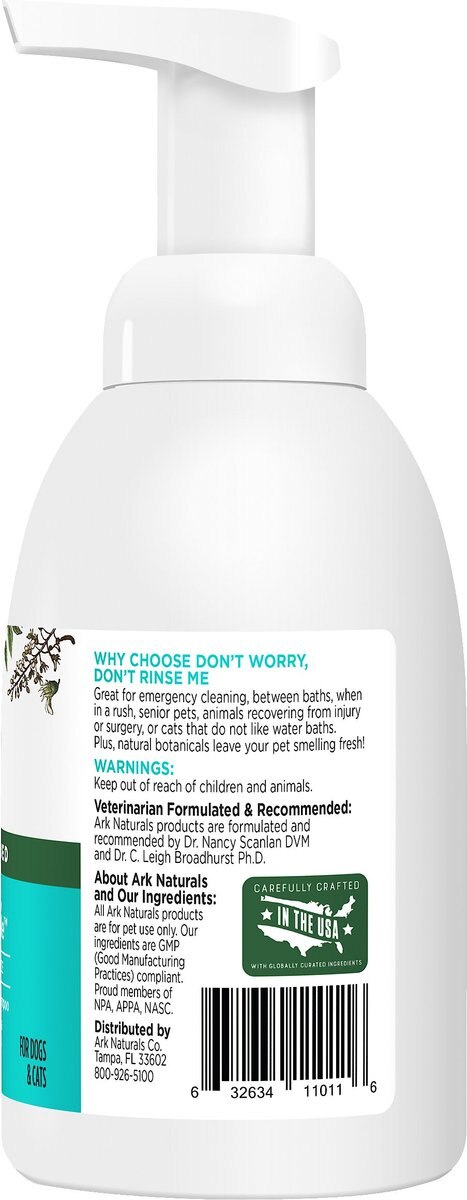 Ark Naturals Don't Worry Don't Rinse Me Waterless Dog and Cat Shampoo