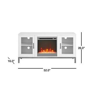 Walker Edison Furniture Company 52 in. Modern Fireplace TV Stand - White HD52FP18AVWH