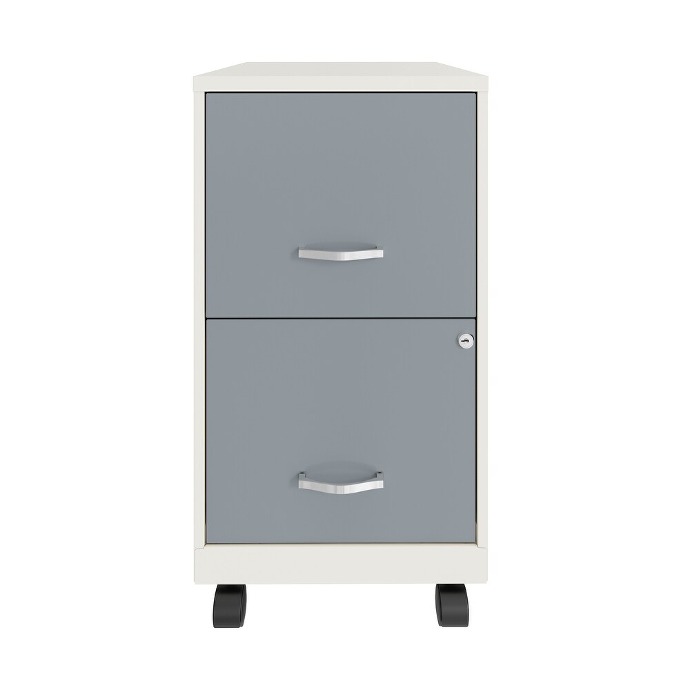 Space Solutions Pearl White 2 drawer Mobile File Cabinet