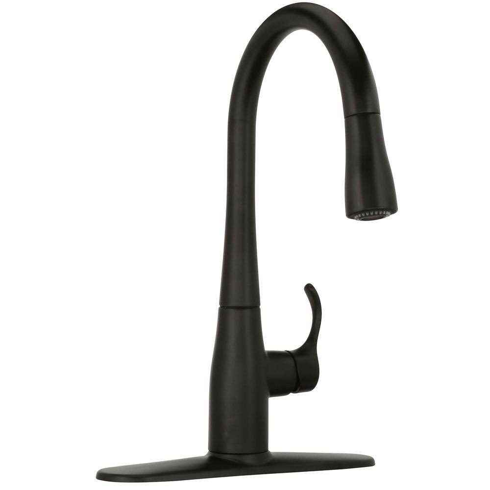 KOHLER Simplice Single-Handle Pull-Down Sprayer Kitchen Faucet in Matte Black K-597-BL