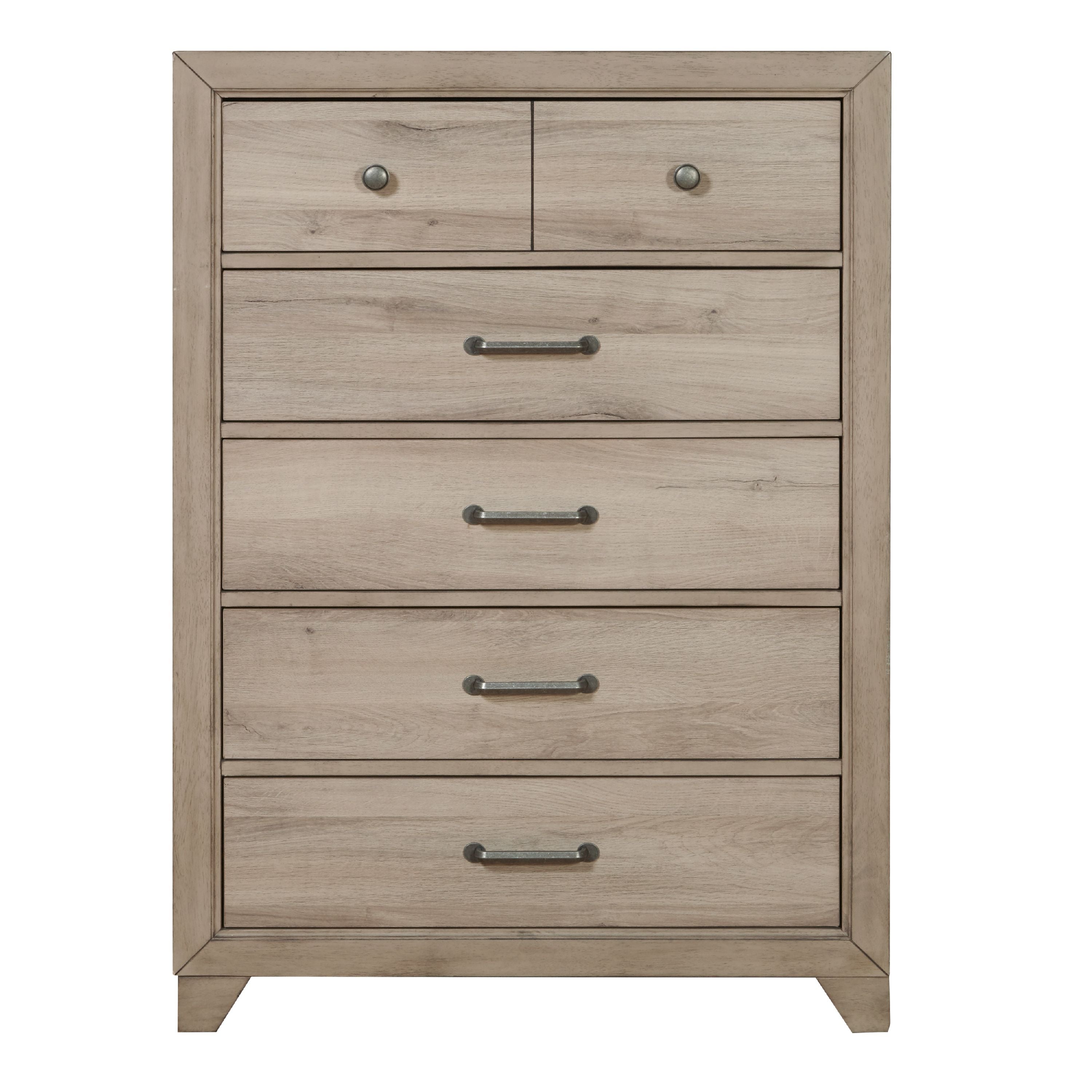 Home Meridian Kids 5 Drawer Vertical Chest in River Birch Brown