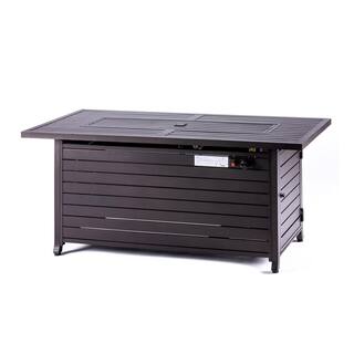 Legacy Heating 56 in. x 21 in. Rectangular Fire Pit Table With Stainless Steel Burner in Mocha CDFP-S-CB-M