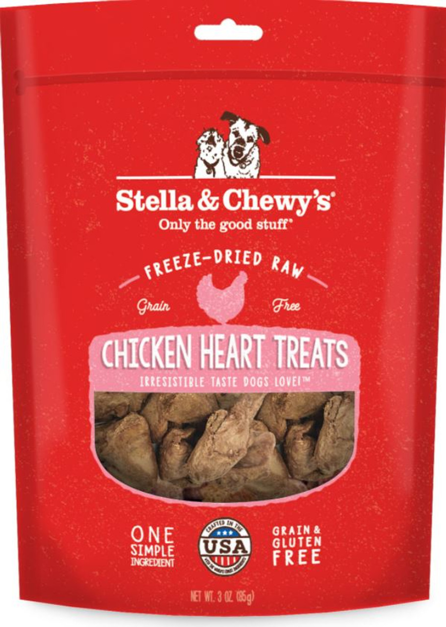 Stella and Chewy's Freeze-Dried Raw Chicken Heart Dog Treats， 3 Oz.