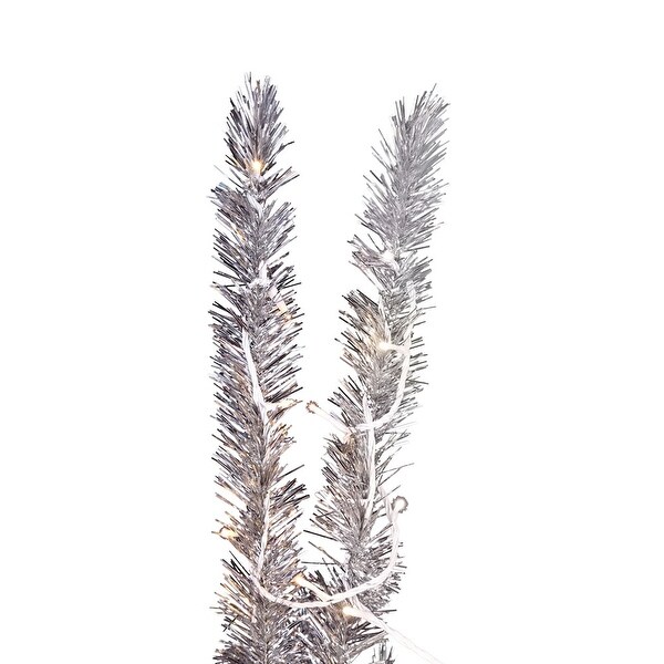 Vickerman 6' x 43 Vintage Aluminum Artificial Christmas Tree，Warm White Low Voltage LED Wide Angle 3mm Lights