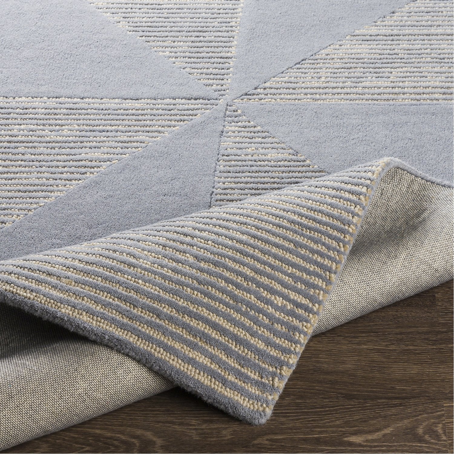 Kennedy Hand Tufted Rug in Navy, Taupe, Khaki, Charcoal, Denim