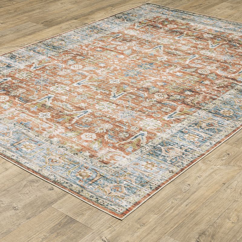 StyleHaven Clarissa Washable Bordered Ornate Area Rug