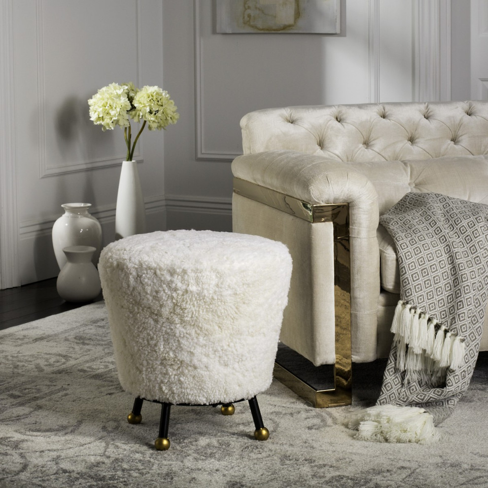 Raina Retro Ottoman Beige   Midcentury   Footstools And Ottomans   by V.S.D Furniture  Houzz