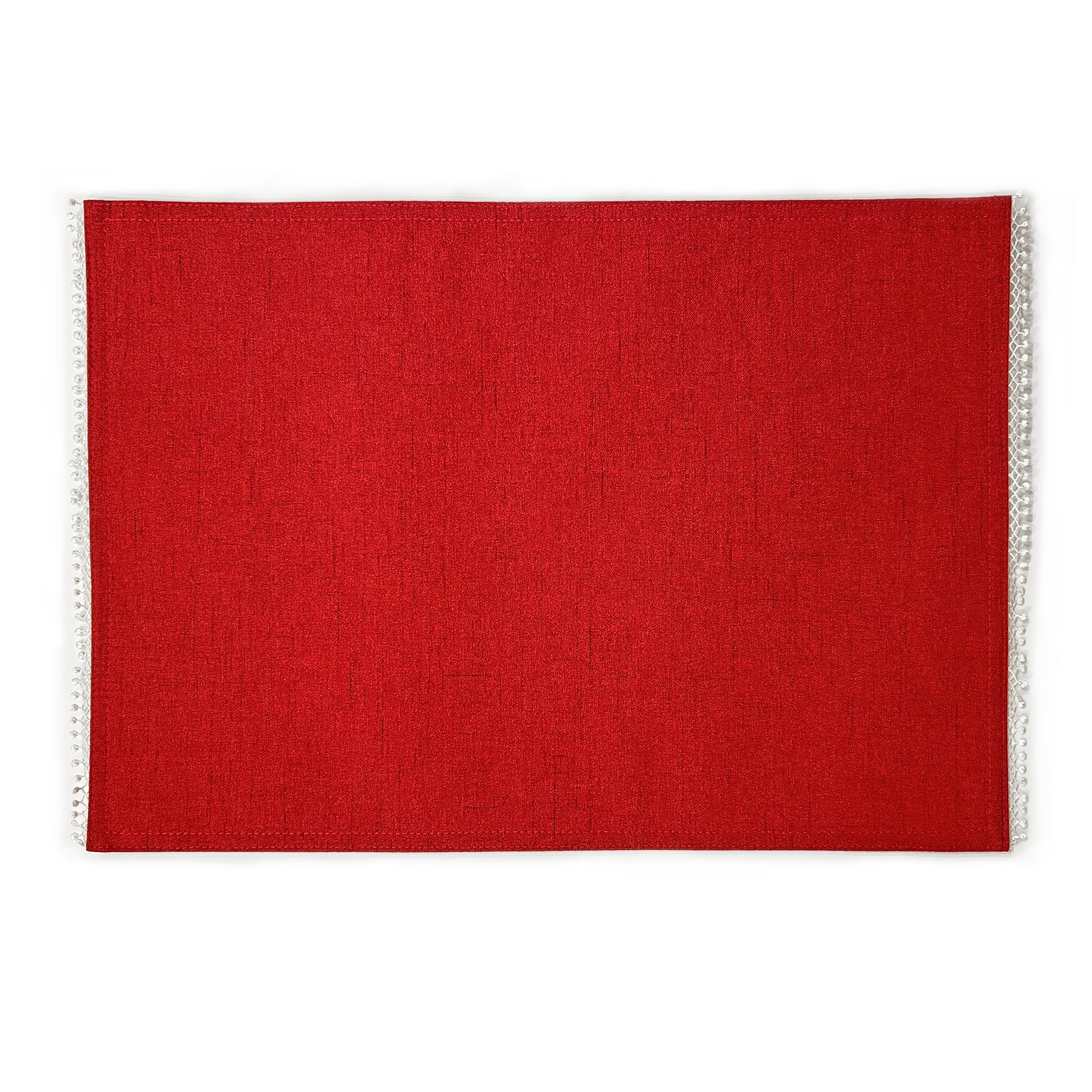 French Perle Red Placemats, Set of 4