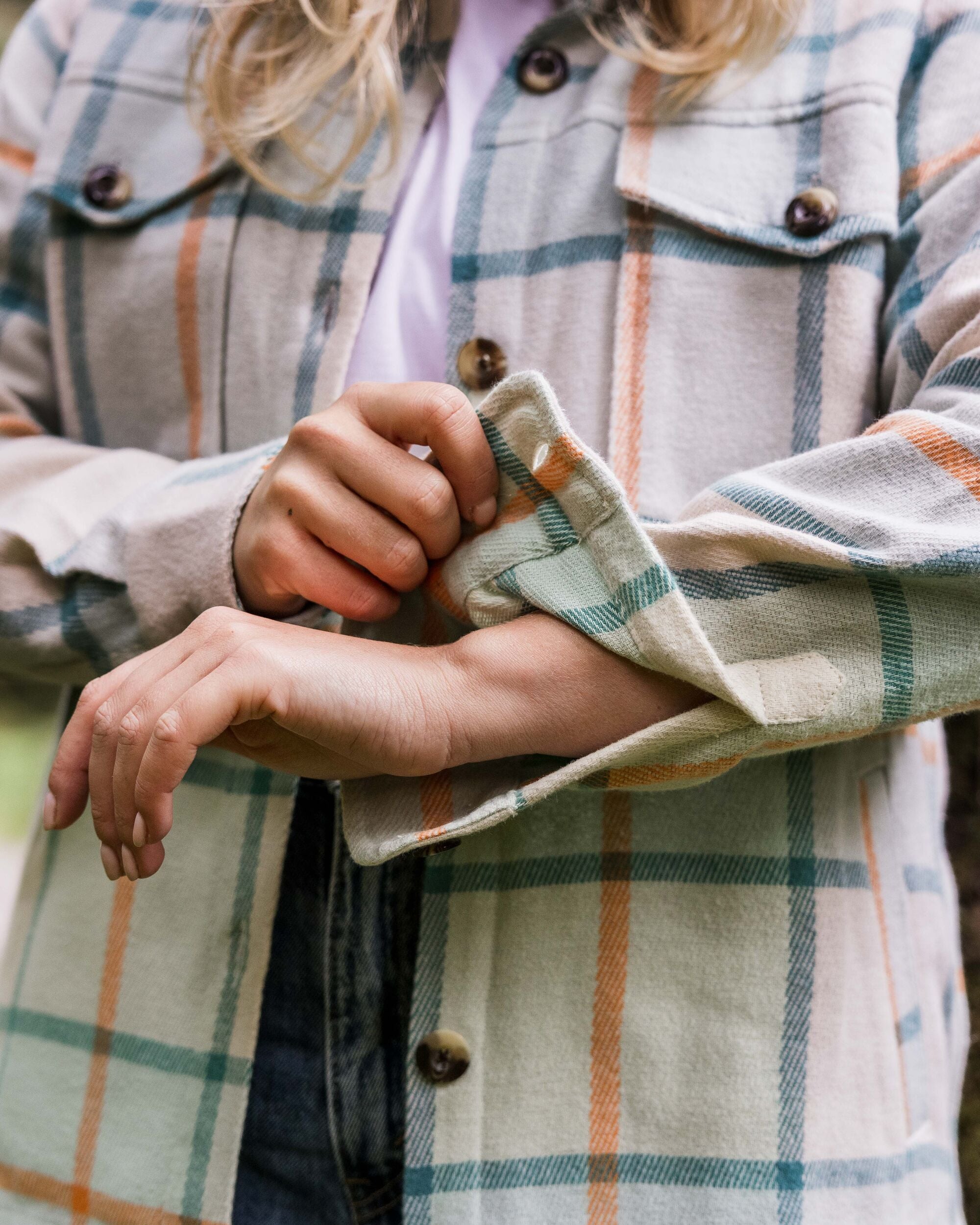 Stella Organic Cotton LS Shirt - Surf Spray Check