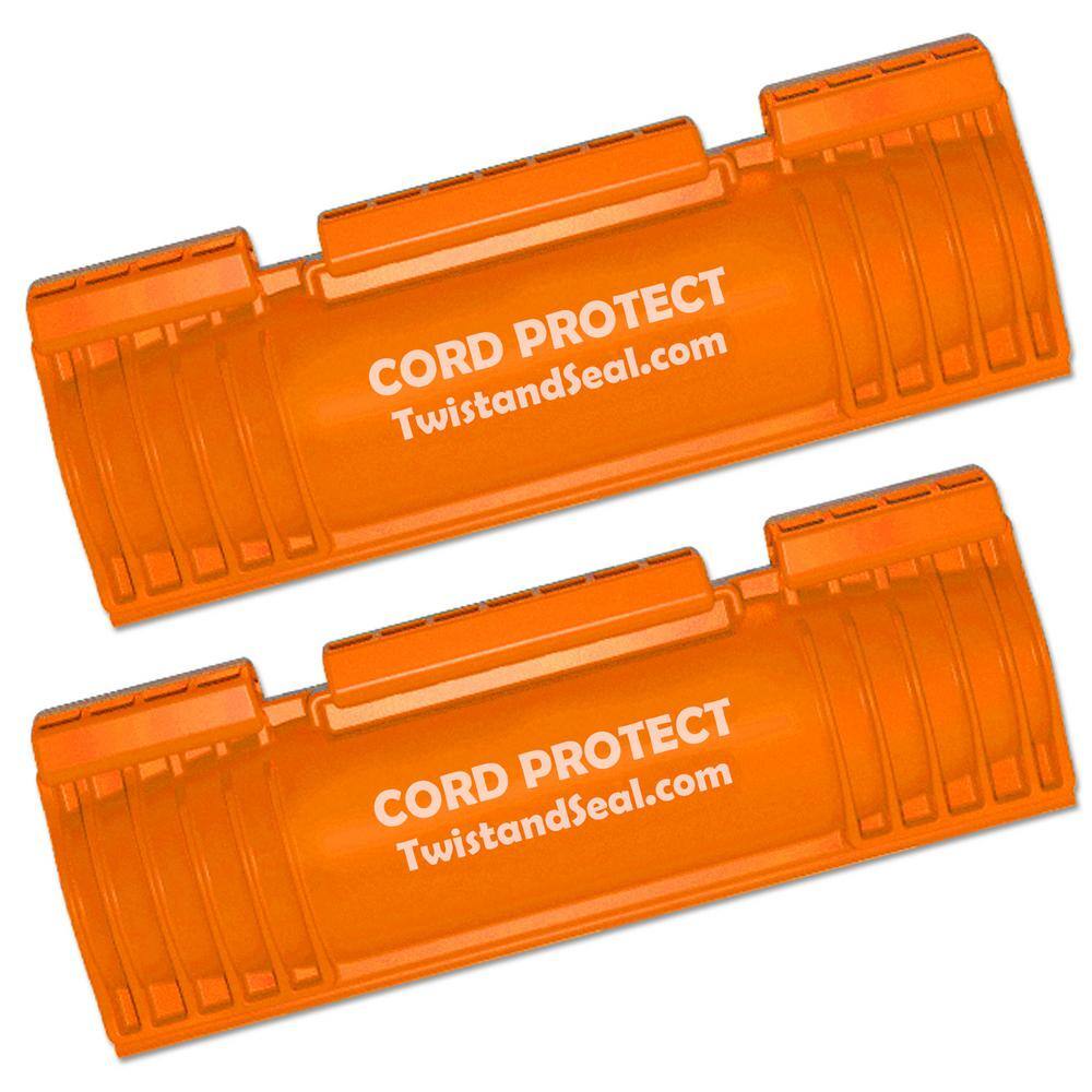 Twist and Seal Cord Protect Outdoor Extension Cord Cover and Plug Protection Orange (2-Pack) TSCP-OR-2PK-PB