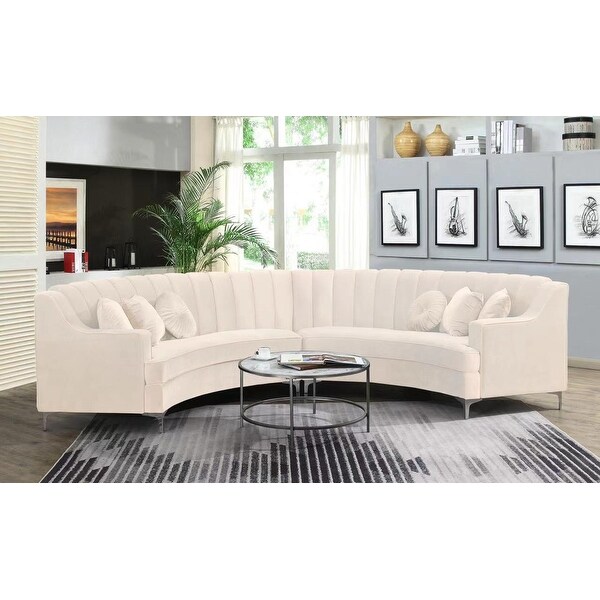 141'' Velvet Curve Sectional Sofa - 142