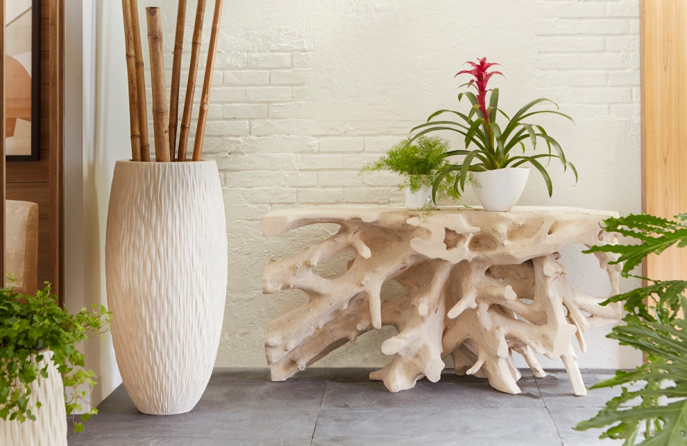 Beau Cast Root Console Table  Roman Stone   Rustic   Console Tables   by Phillips Collection  Houzz