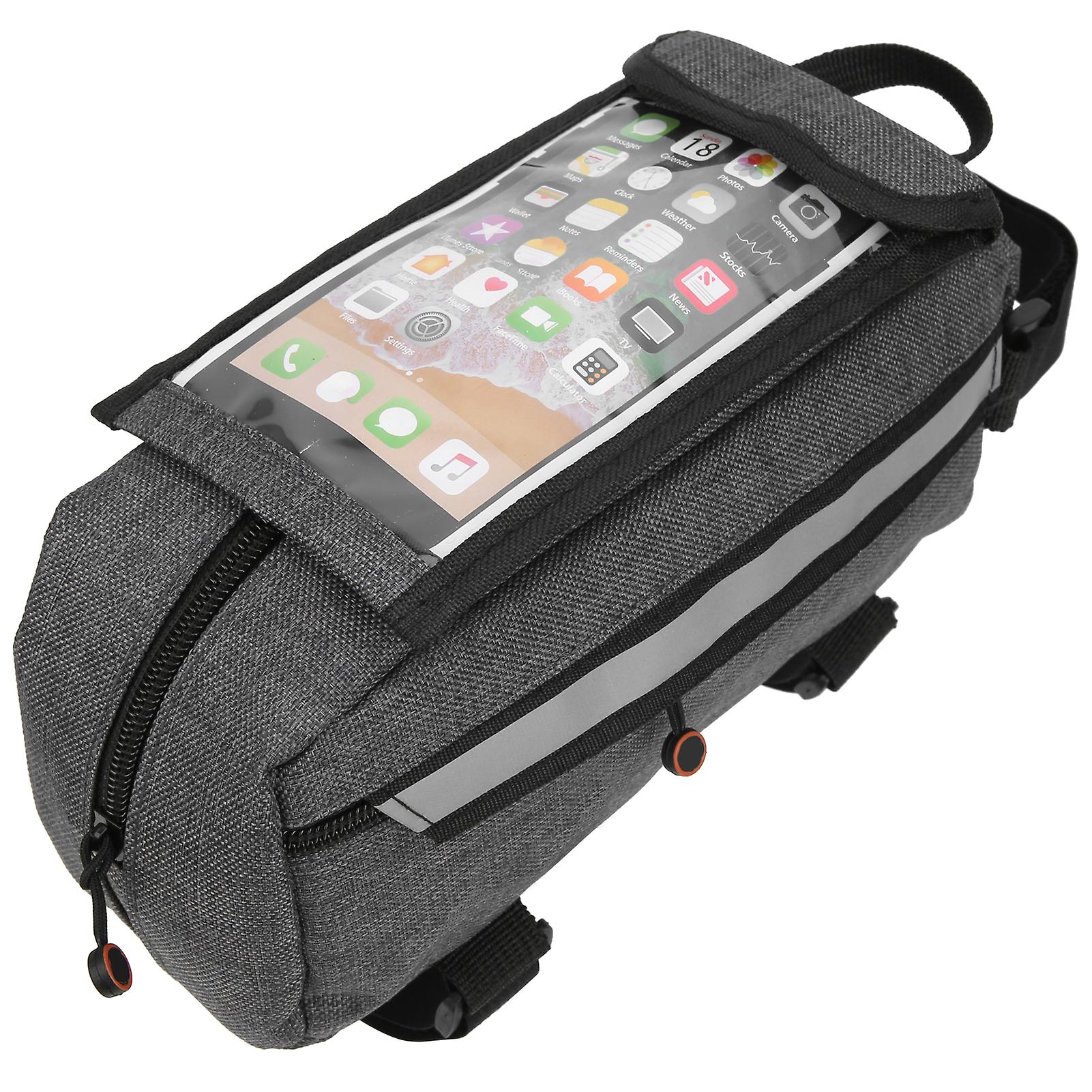 Multifunction Bike Phone Holder Bag Outdoor Front Beam Large Capacity Pipe Pouch Cycling