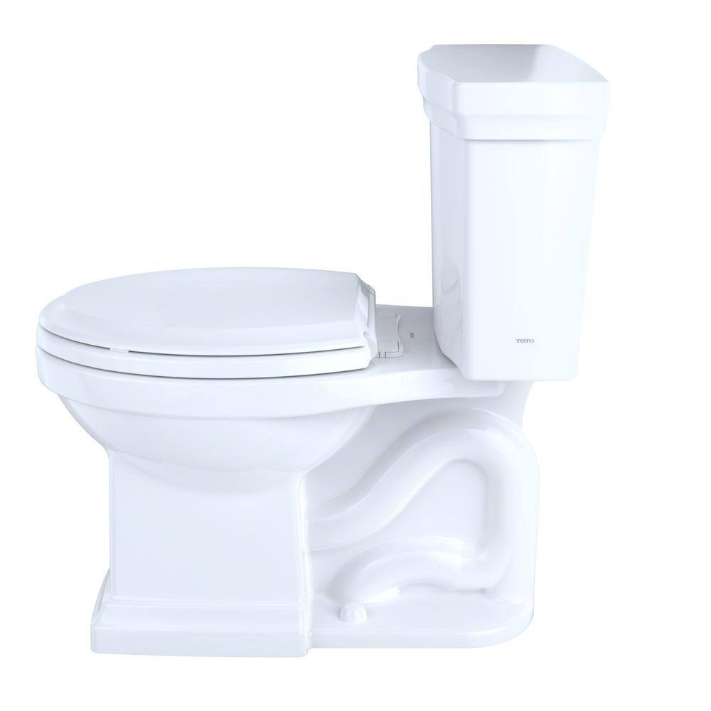 TOTO Promenade II 2-Piece 1.28 GPF Single Flush Elongated ADA Comfort Height Toilet in Cotton White SoftClose Seat Included MS404124CEFG#01