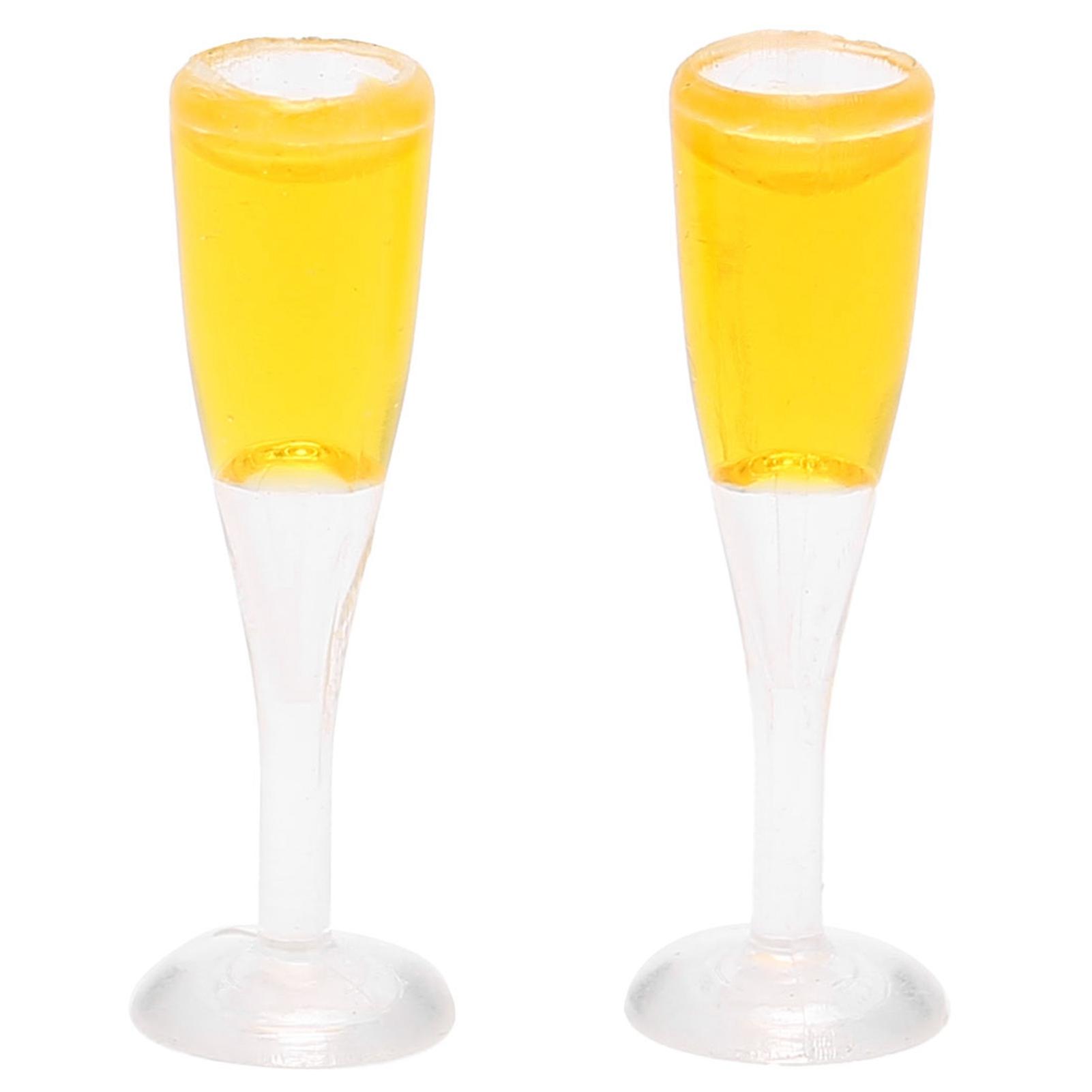 2pcs Dollhouse Champagne Glass Model Miniature Bar Pub Champagne Cup Toy Accessorychampagne Glass