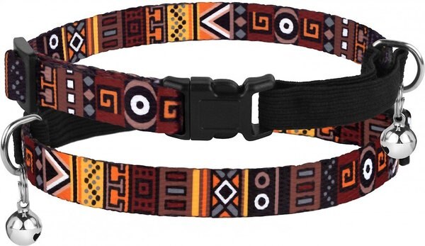 CollarDirect Tribal Pattern Aztec Design Nylon Breakaway Cat Collar with Bell