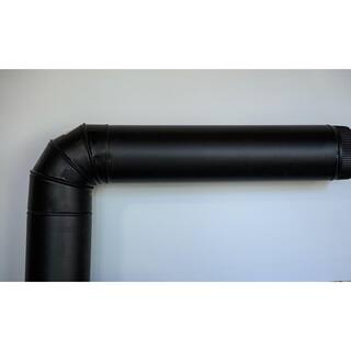 Master Flow 6 in. x 24 in. Black Stove Pipe BAP6X24