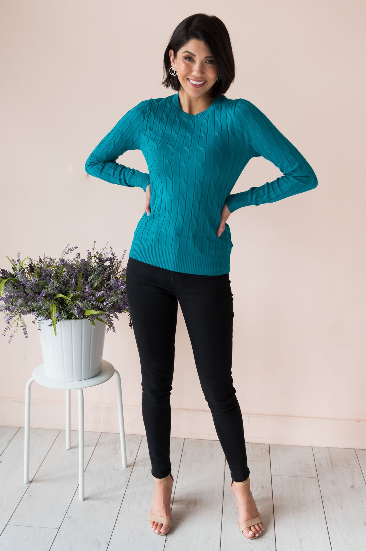 Restful Nights Modest Twisted Cable knit Sweater