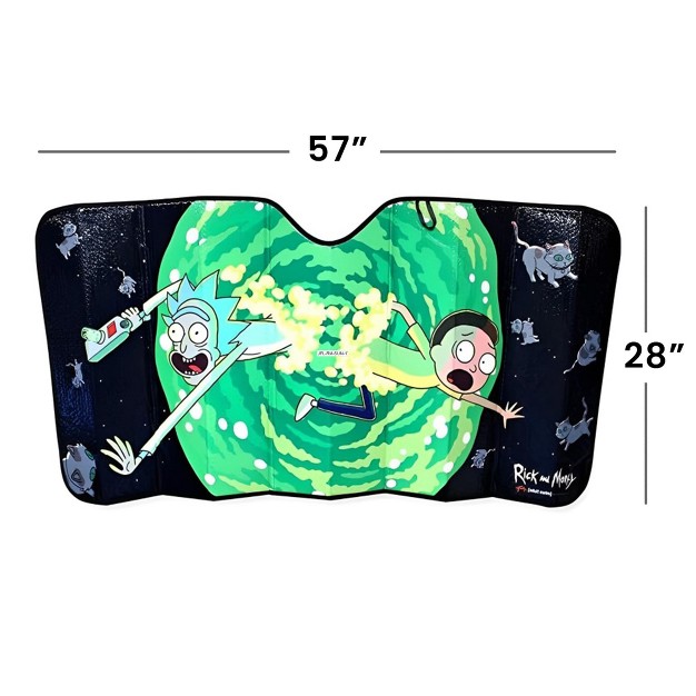 Just Funky Rick And Morty Schrodingers Cat 57 X 28 Inch Car Sunshade