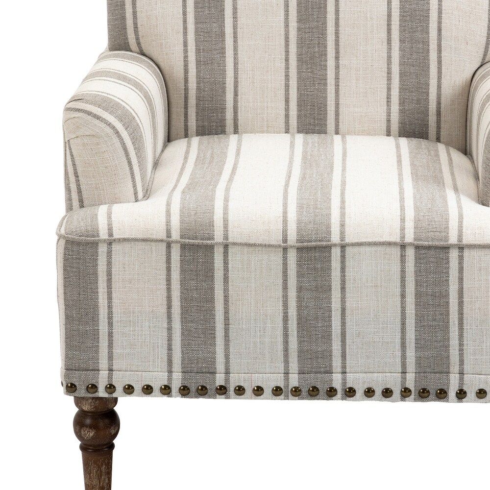 Upholstered Stripe Accent Chair Modern Armchair