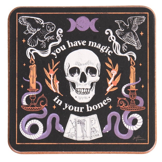 C amp f Home Spooky Magic Skull Halloween Coaster Set Of 4 Decoration