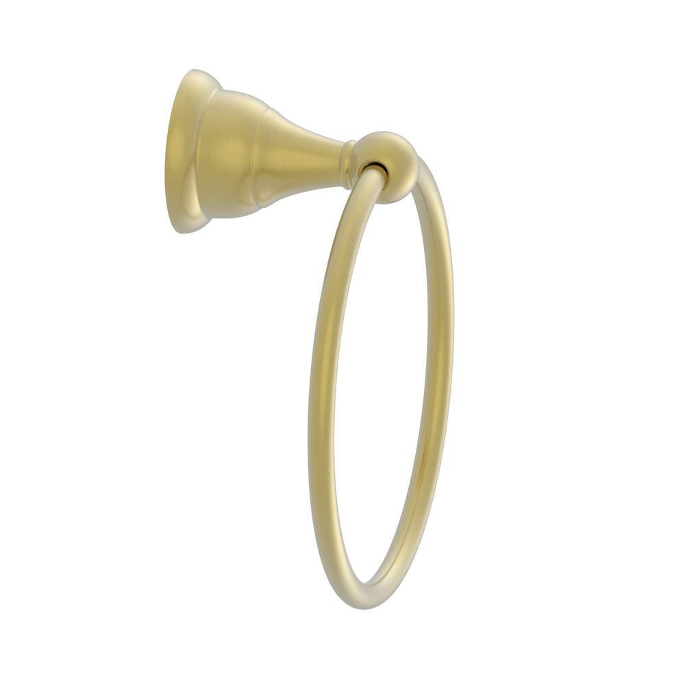 PRIVATE BRAND UNBRANDED Ivie Wall Mounted Single Post Towel Ring in Matte Gold Finish 2410BG-TR