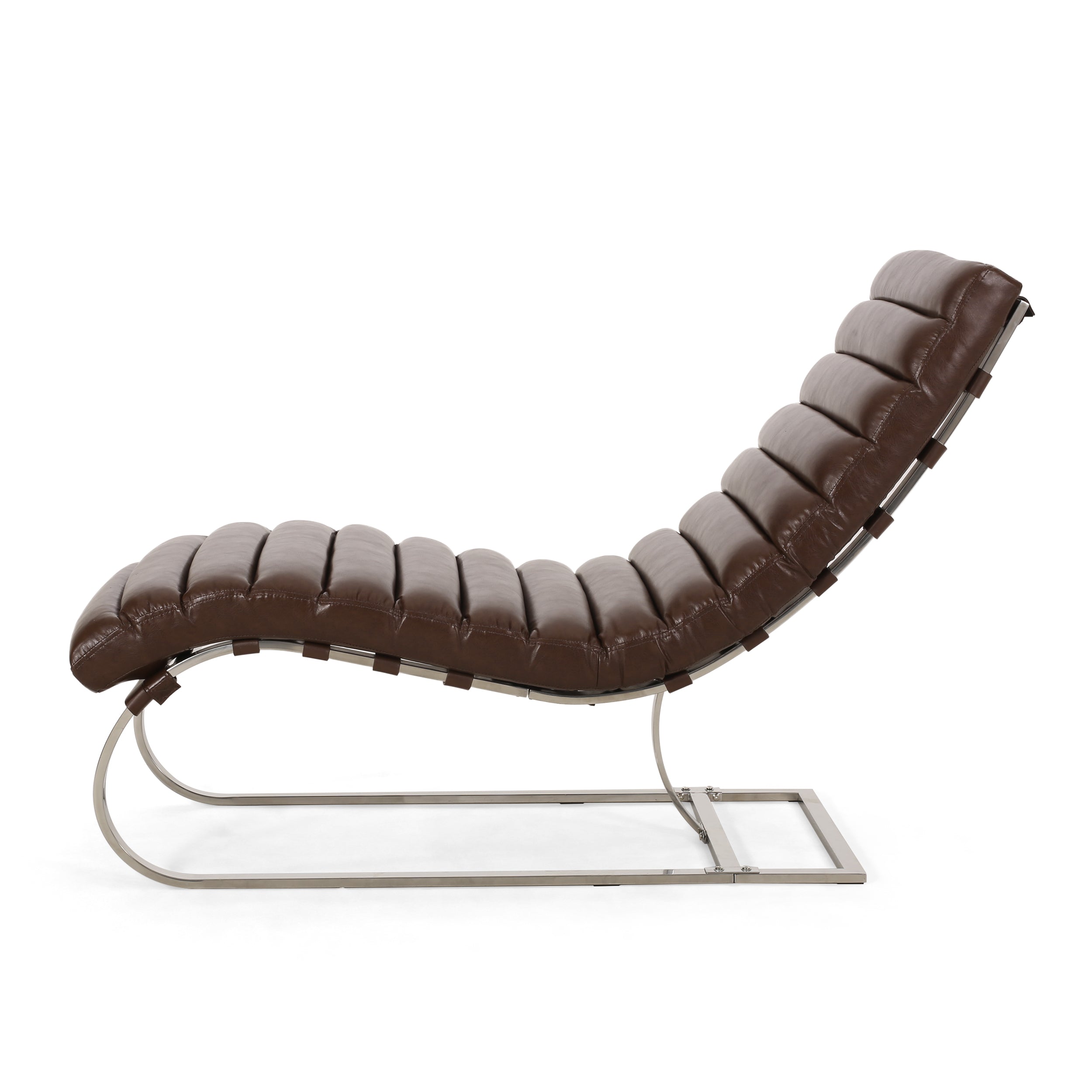 Pearsall Modern Channel Stitch Chaise Lounge