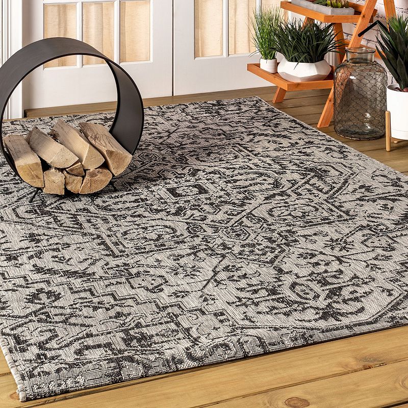 Estrella Bohemian Medallion Textured Weave Indoor/outdoor Area Rug