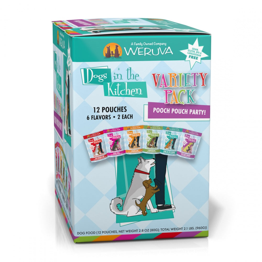 Weruva Dogs in the Kitchen Grain Free Pooch Pouch Party! Variety Pack