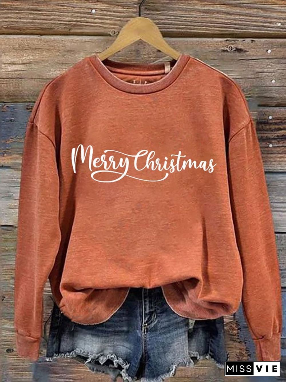 Women's Merry Christmas printed sweatshirt