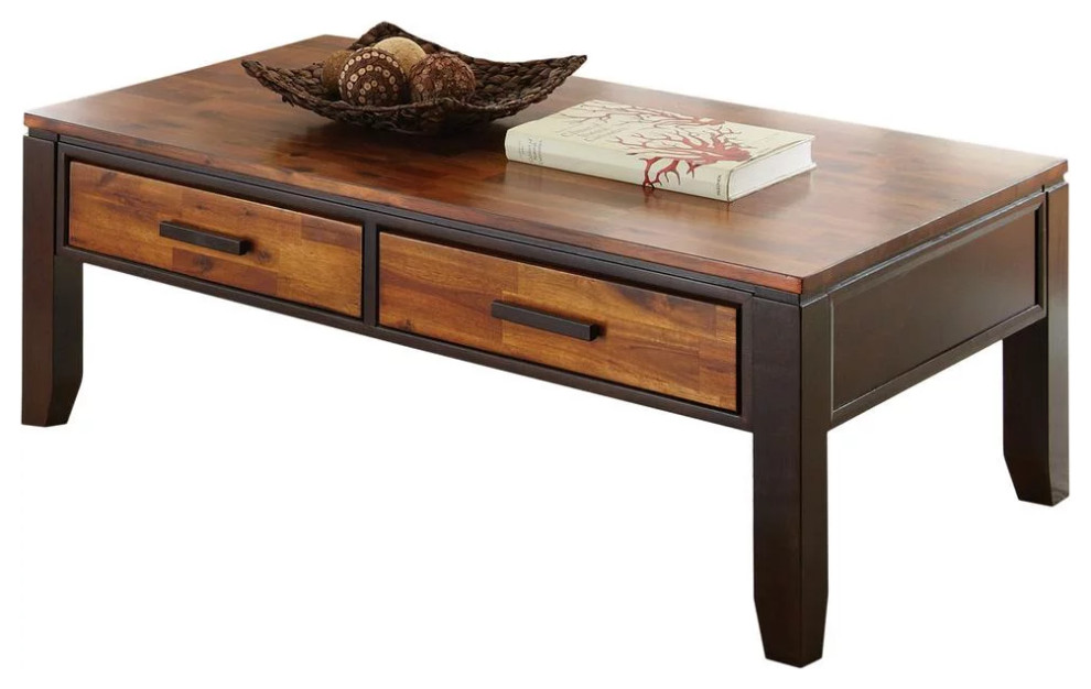 Rustic Coffee Table  Pine Wood Construction With Lifting Up Top  Brown/Black   Rustic   Coffee Tables   by Declusia  Houzz