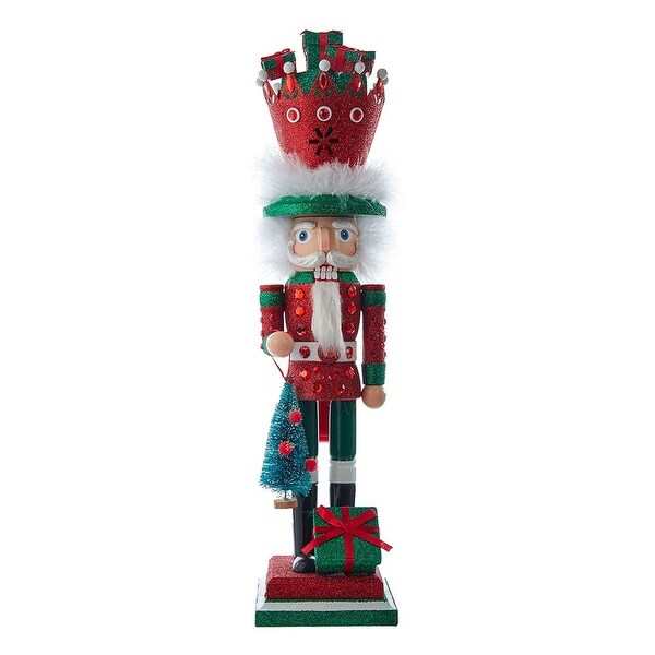 Kurt Adler 18Inch Hollywood Nutcrackers Red and Green with Presents Crown Nutcracker