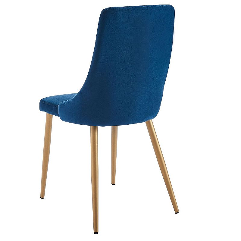 Set of 2 Blue and Gold Contemporary Side Chairs 35.75